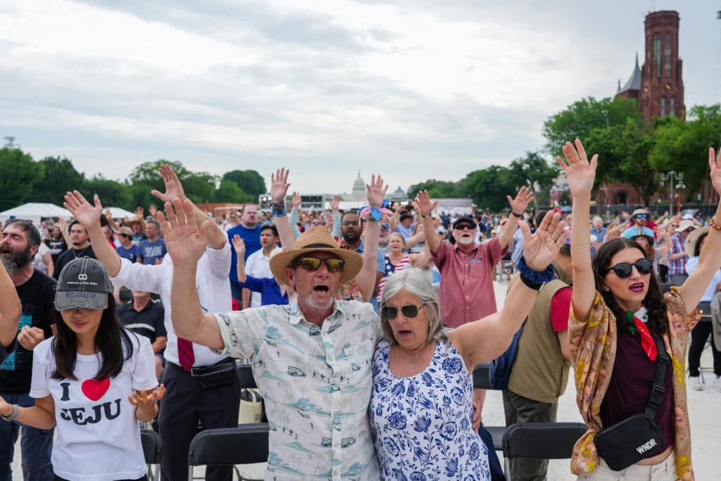 Crowds pack into Washington's National Mall for prayer rally - PBS