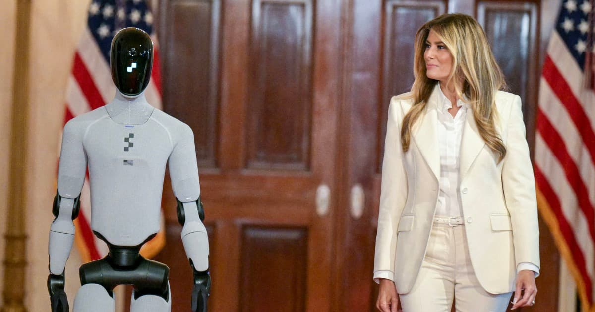 Melania Trump walks side by side with humanoid robot at White House summit - NBC News