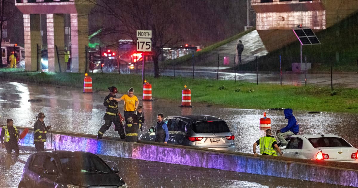 Floodwaters inundate Wisconsin streets, trapping drivers, as Midwest rebuilds after powerful storms - NBC News